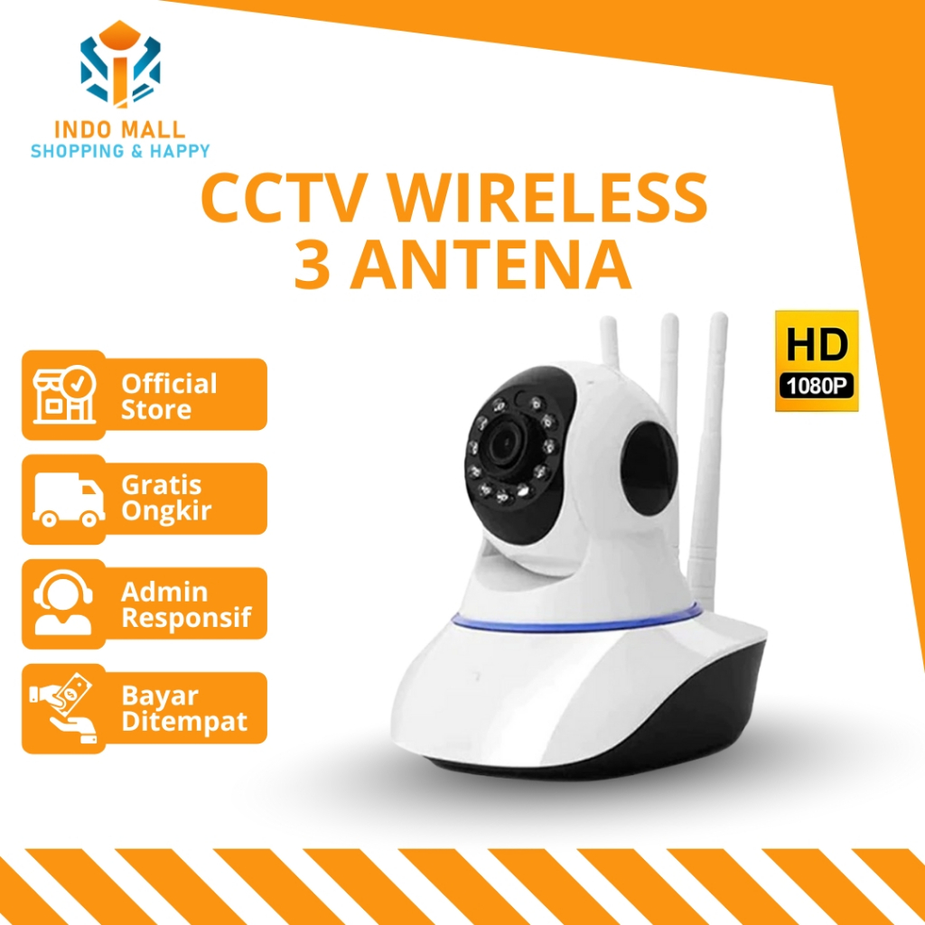 Camera CCTV WIRELESS IP Wifi 3 Antena V380 1080P Wifi Night Vision