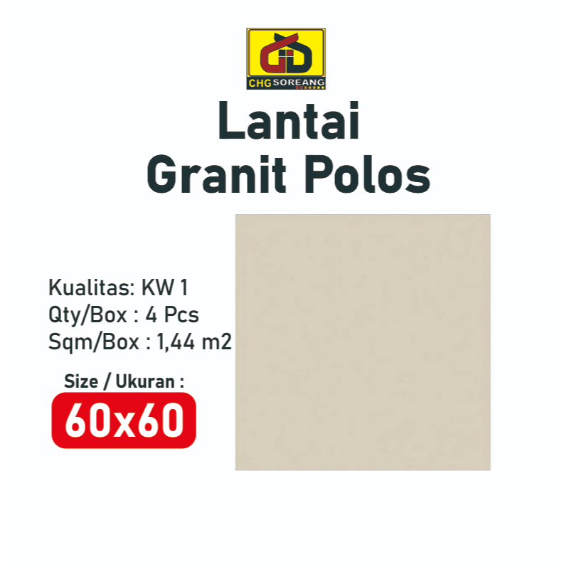 GRANIT 60X60 CREAM POLOS MURAH KW 1