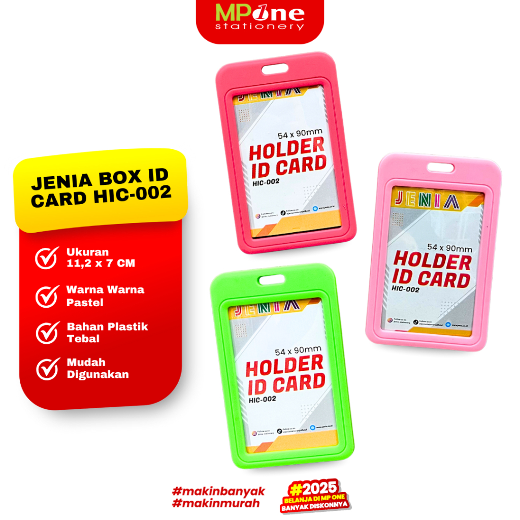 

JENIA Box Id Card Warna Pastel HIC-002 / Name Tag Id Card Plastik / Box Lanyard JENIA