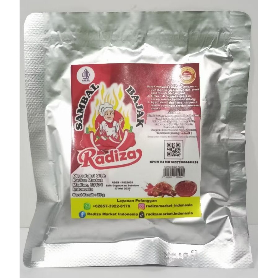 

Sambal Sachet Bajak - Sambal Sachet Original - Sambal Sachet Terasi Radiza BPOM dan Halal