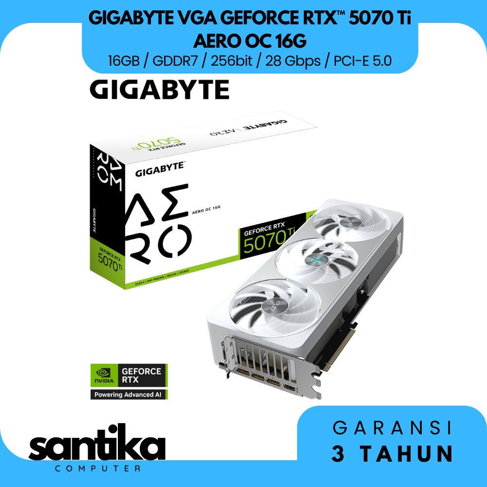 GIGABYTE VGA NVIDIA GEFORCE RTX 5070 TI AERO 16GB GDDR7 OC 3Y - VGA 5070 TI - NVIDIA GEFORCE