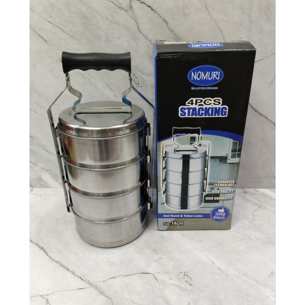 RANTANG STAINLESS NOMURI SUSUN 4 / RANTANG CATERING / TEMPAT BEKAL / TEMPAT MAKANAN - NOMURI