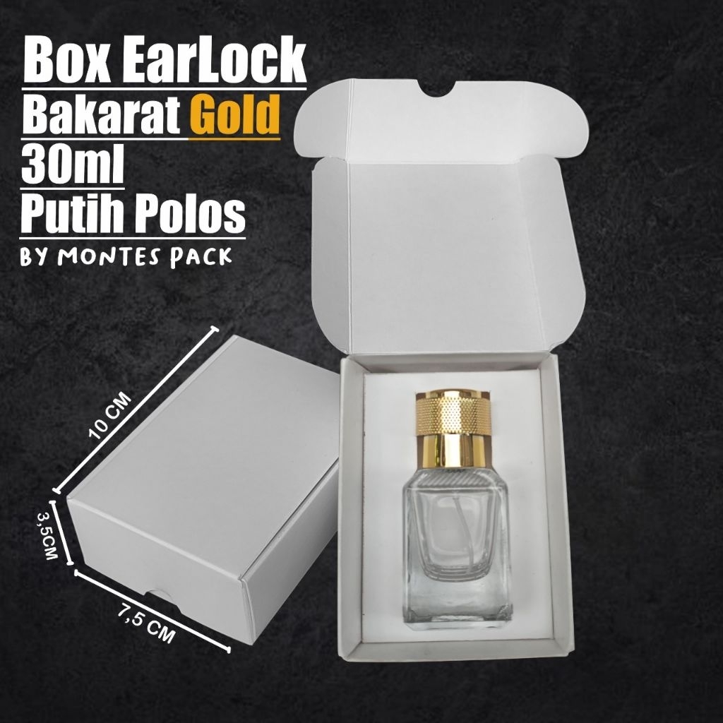 

BOX EARLOCK | untuk botol bakarat gold 30ml | box parfum earlock Putih hitam