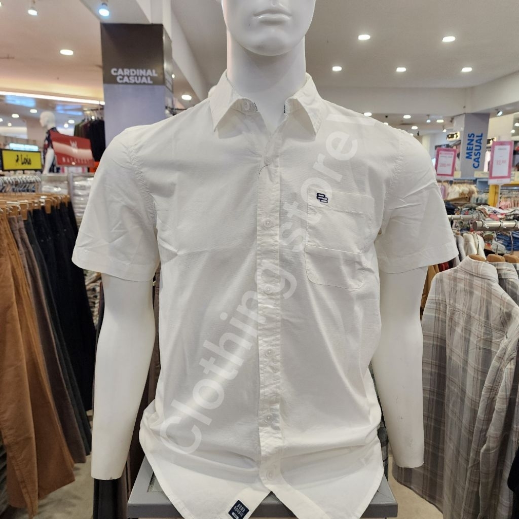 BOMBBOOGIE ORIGINAL kemeja pria lengan pendek putih 22951B5WT live M