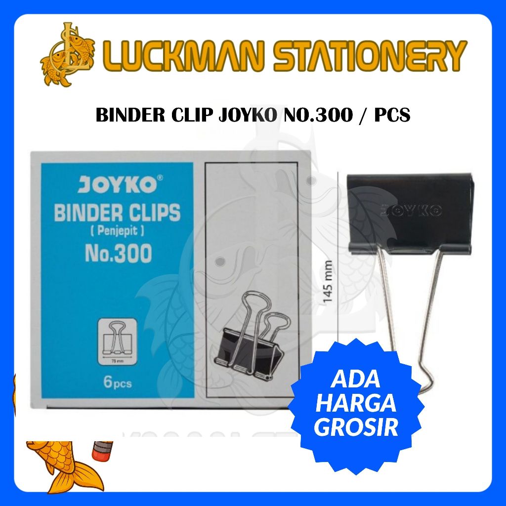 

(PCS) JOYKO BINDER CLIP NO. 300 - PENJEPIT KERTAS JOYKO