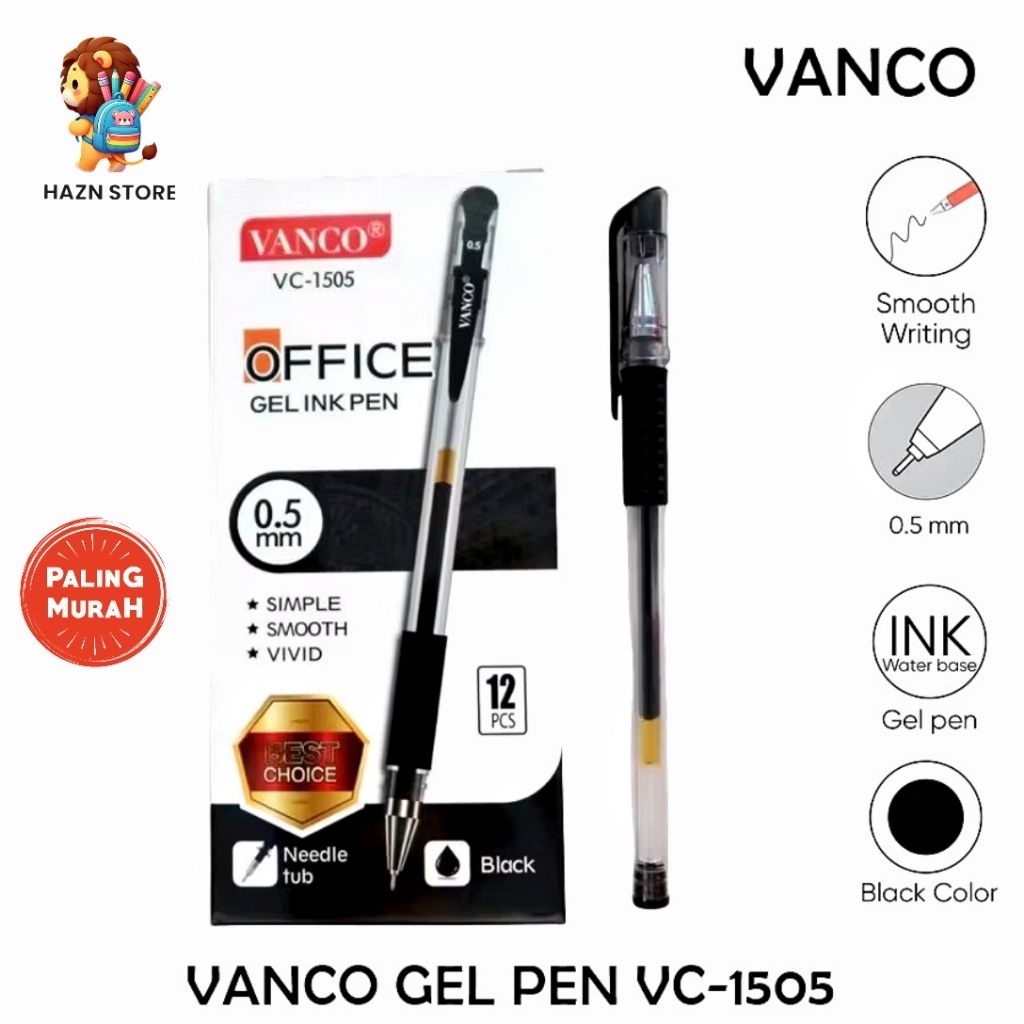 

Pulpen Gel 0.5mm Tinta Hitam | Bolpoin Gel Halus Cepat Kering untuk Sekolah & Kantor (1 Pcs)