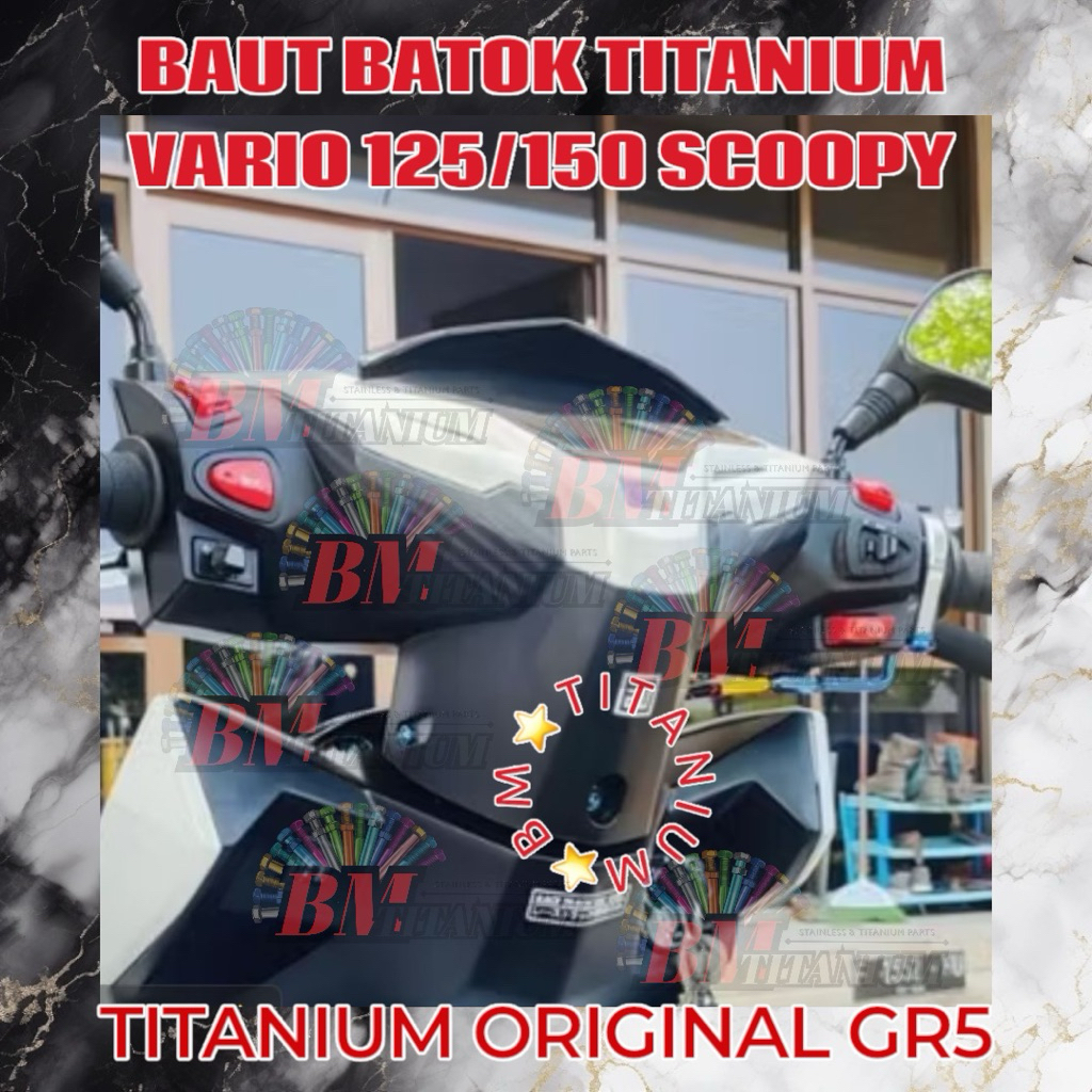 (TITANIUM)BAUT BATOK TITANIUM VARIO 125 VARIO 150 SCOOPY