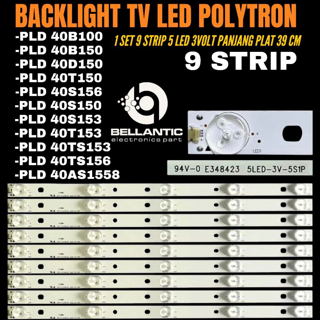 BACKLIGHT TV LED POLYTRON 40 INCH PLD40B150- PLD40B100- PLD40D150- PLD40S150- PLD40S156-PLD40S153 BA