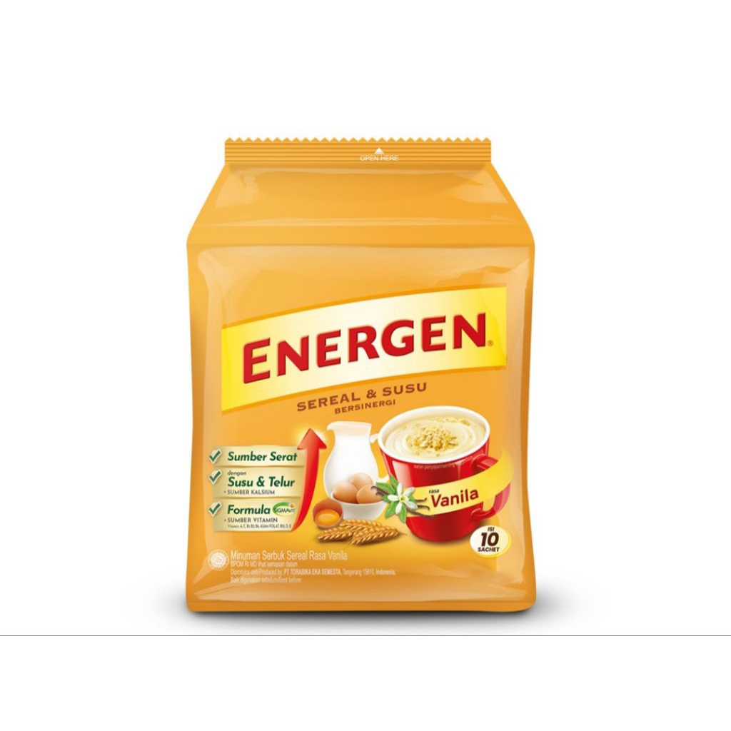 

ENERGEN MINUMAN SEREAL ISI 10 PCS/SACHET VANILLA COKELAT KACANG HIJAU