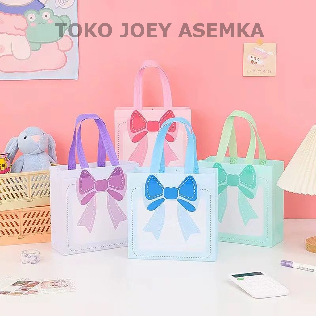 

TAS GOODIE BAG ULANG TAHUN SPUNBOND HAMPERS BAHAN WOOVEN MODEL PITA BINGKISAN GOODY ANAK PAPER BAG