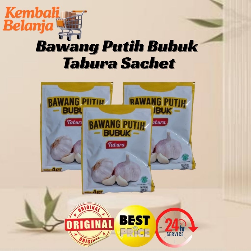 

Bawang Putih Bubuk Tabura 1 Sachet / Bawang Bubuk Tabura/ Garlic Powder