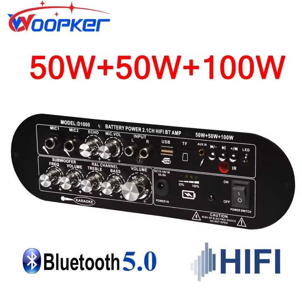 WOOPKER Bluetooth Amplifier 2.1 Channel 12V