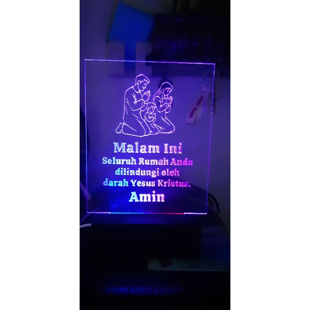 Lampu Hias Akrilik costum tulisan foto transparant 3D Lampu LED Akrilik Tulisan - Cocok Untuk Hadiah
