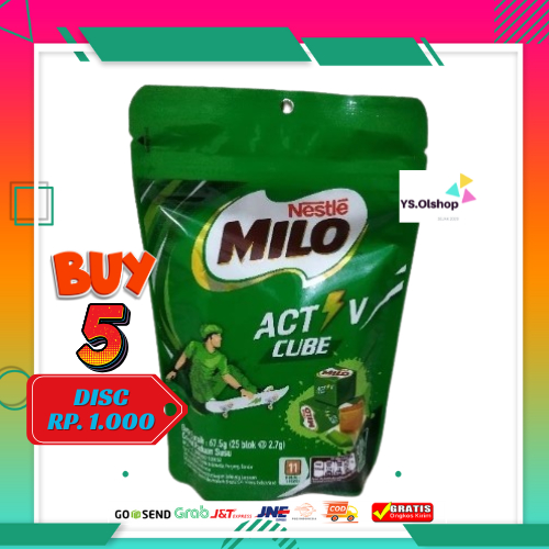 

Nestle MILO Activ 67.5 G isi 25 Blok Cube Lokal Food Chocolate