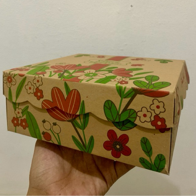 KARDUS NASI/SNACK MOTIF UK 18x18x7 | DUS NASI DUS KUE |