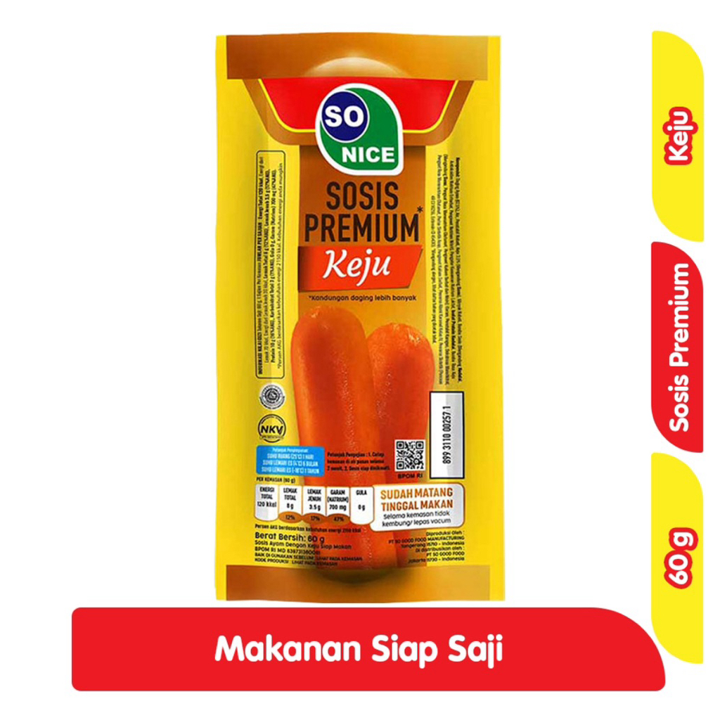 

So Nice Sosis Premium Keju 60 g