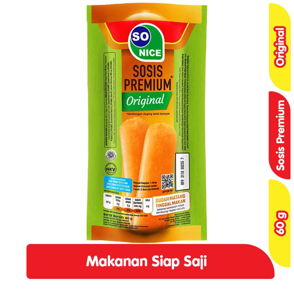

So Nice Sosis Premium Original 60 g