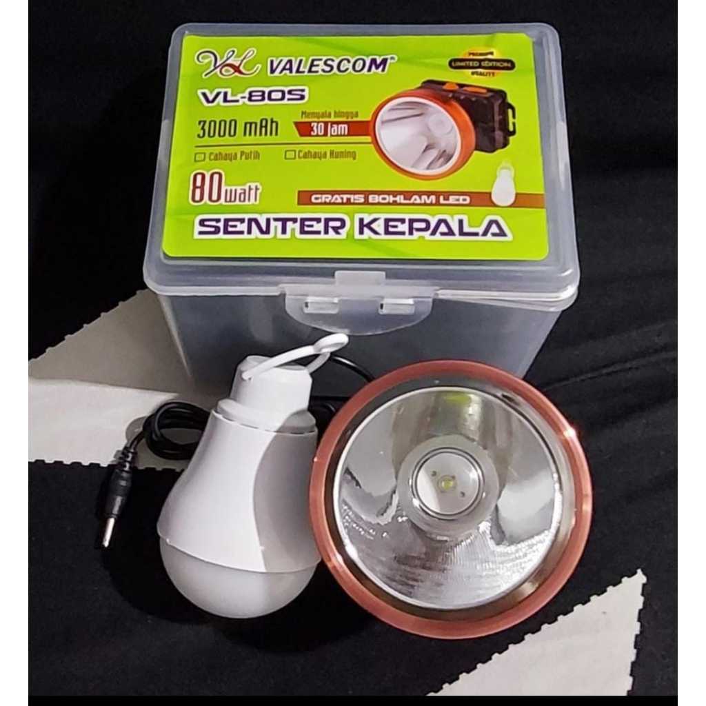 Valescom VL-80s Senter Kepala 80W Bonus Bohlam