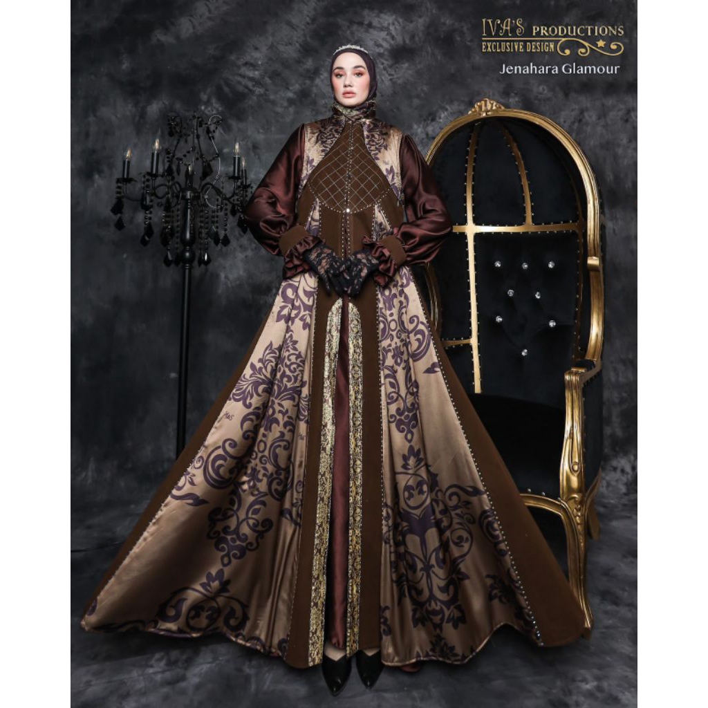 Gamis Premium Jenahara Glamour By Ivas Production / Gamis Syari Mewah / Gamis Syari Kekinian