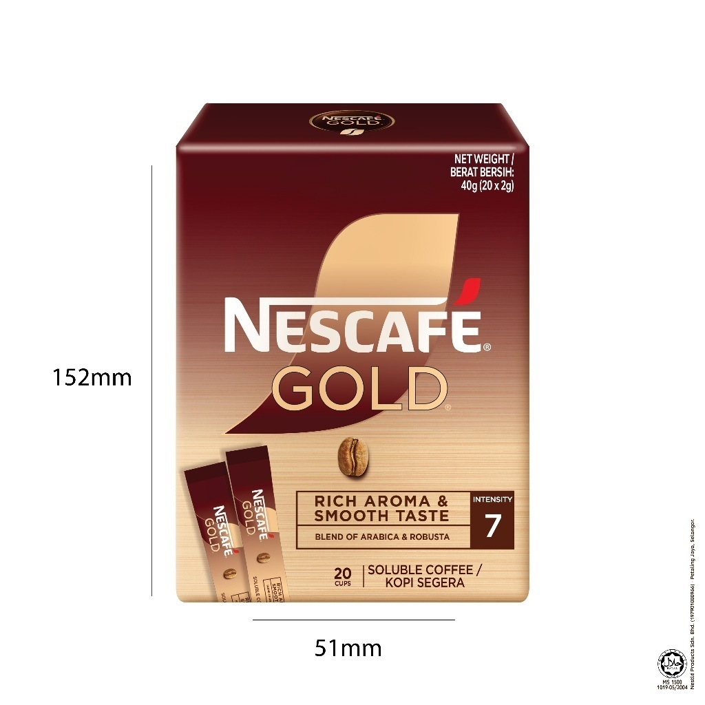 

Nescafe Gold Rich Aroma & Smooth Taste Soluble Coffee 20 x 2 Gram