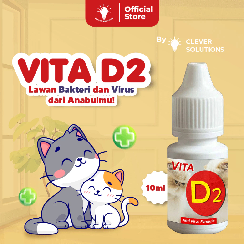 Obat Kucing Vita D2, Obat Virus, Flu Berat, Panleu, Calici, Distemper, Mencret, Lemes, Muntah
