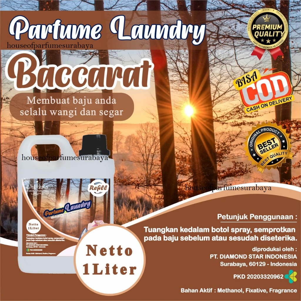 Pewangi Laundry Tahan Lama Aroma Baccarat 1 Liter  | Parfum Laundry plus pelicin Baju Harum Tahan La