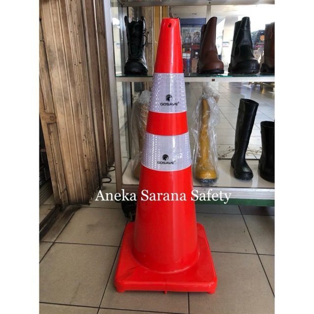 Traffic Cone Rubber 90cm Merk Gosave