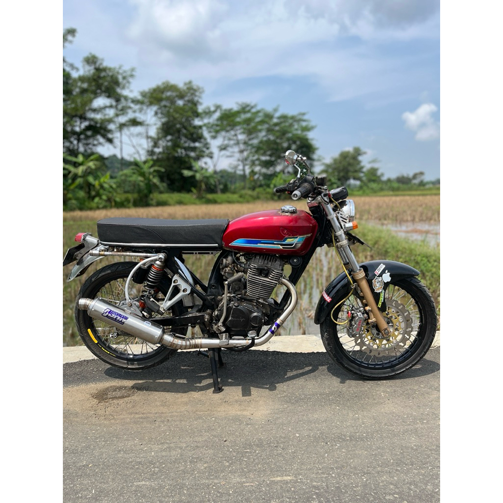 Knalpot racing CB,GL,Tiger,MP model bulat jenong panjang inlet 50mm