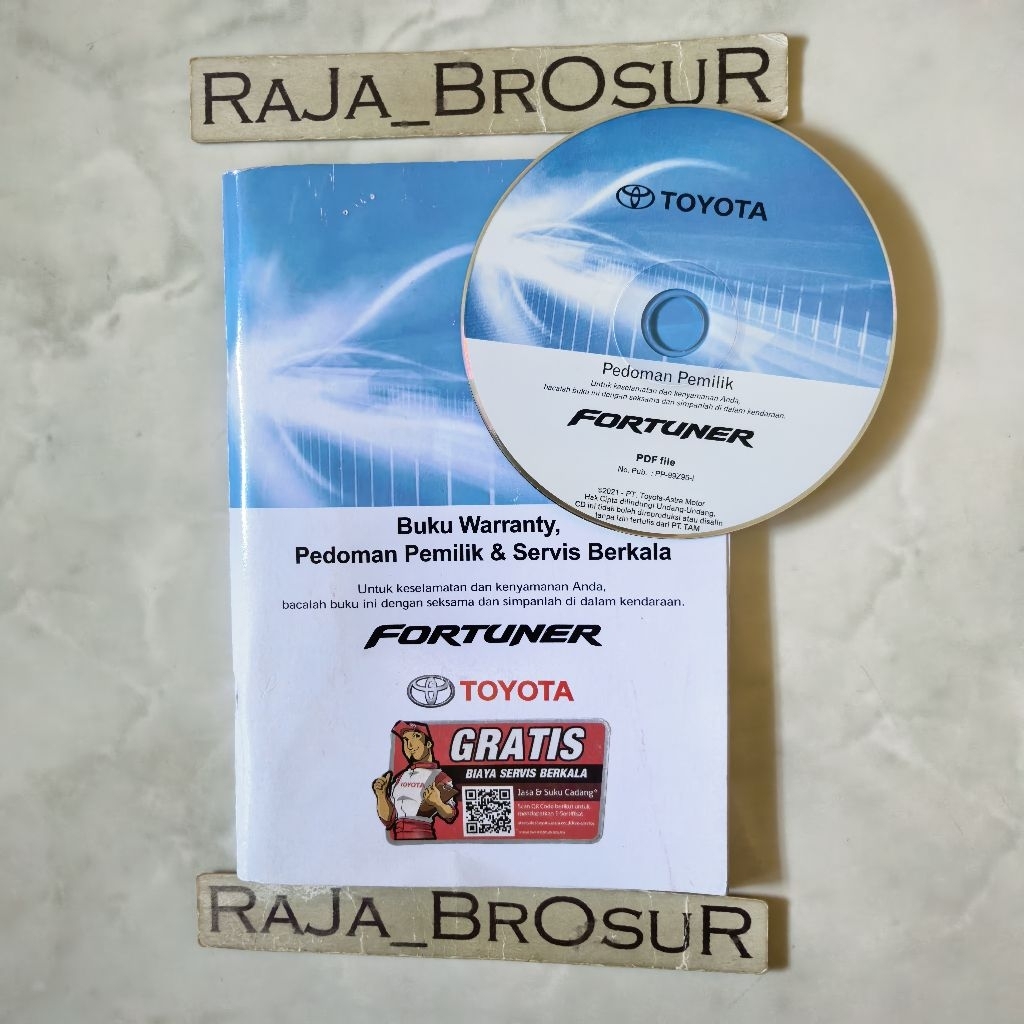 Buku warranty, pedoman pemilik & servis berkala + CD VCD Manual book Toyota Fortuner 2021-Sekarang O