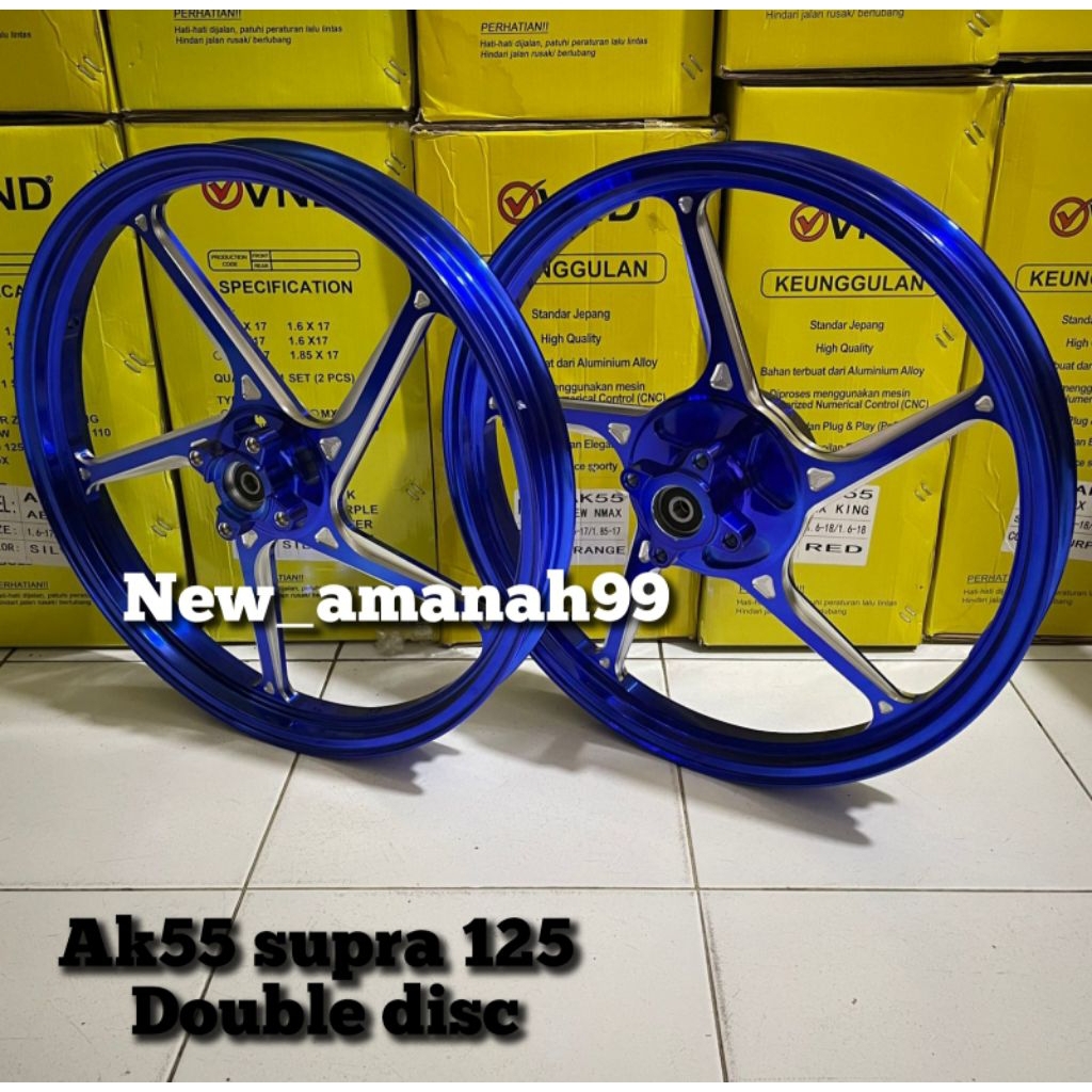 VND VELG RACING AK 55 R17 UK 160/160x17 FOR SUPRA X 125 KARISMA BLADE 125 DOUBLE DISK DISC VND AK 55