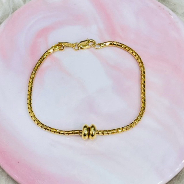 gelang charm alta pandor variasi simple elegant panjang 15 cm emas asli kadar 700