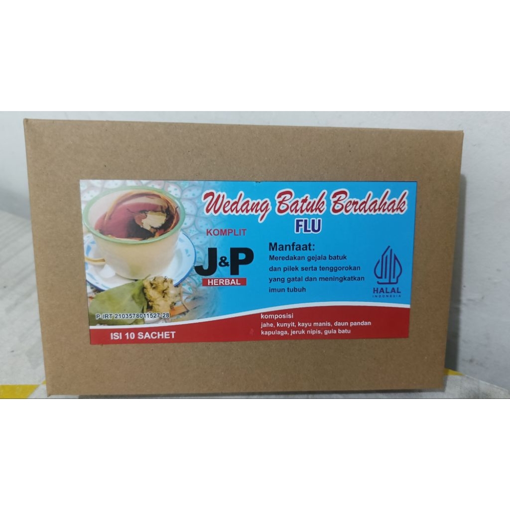 

Wedang batuk flu 10 bungkus rempah J&P herbal premium lengkap dengan gula batu