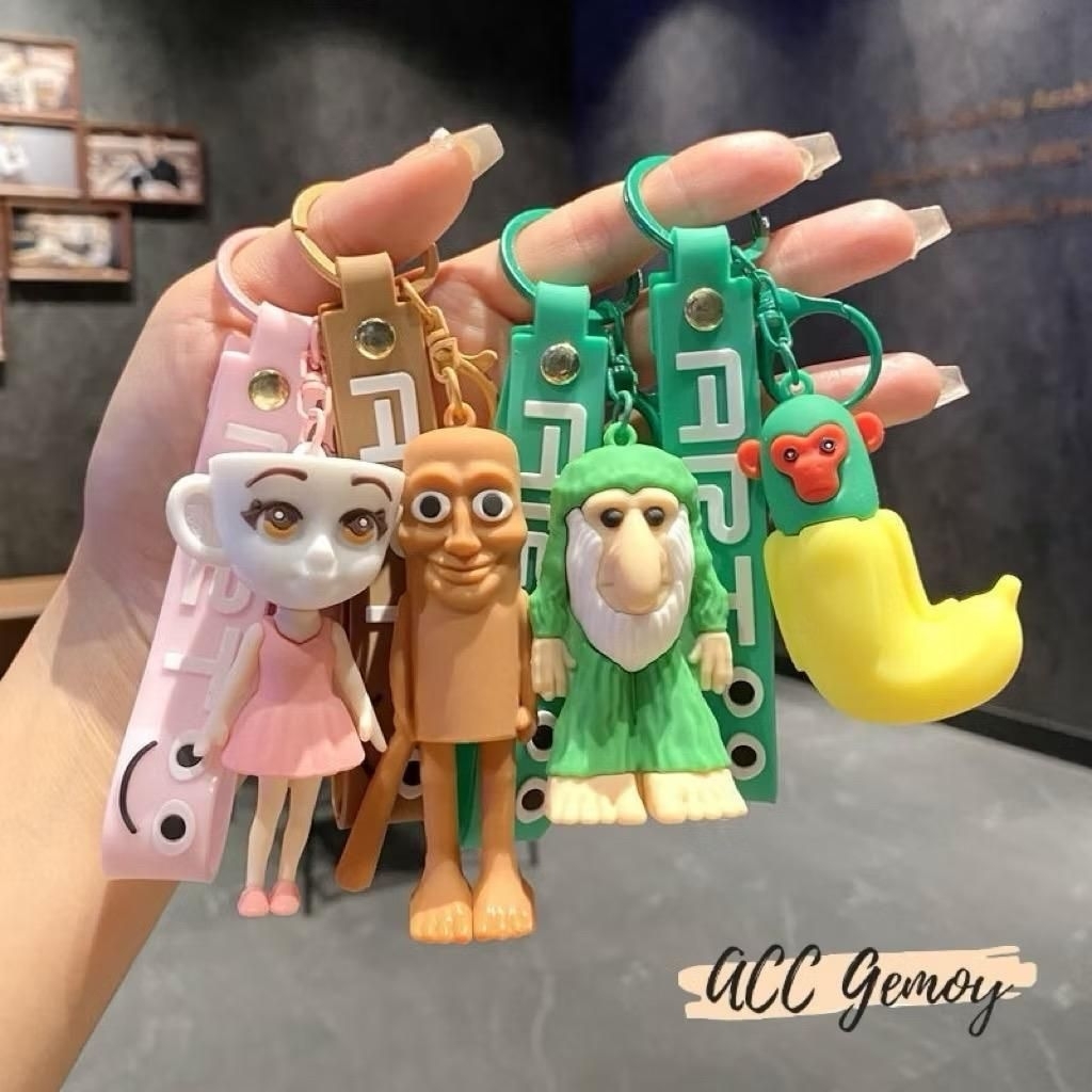 Gantungan Kunci Anomali//Gantungan Kunci Brainrot Karakter/Gantungan Kunci Mobil Miniatur Led