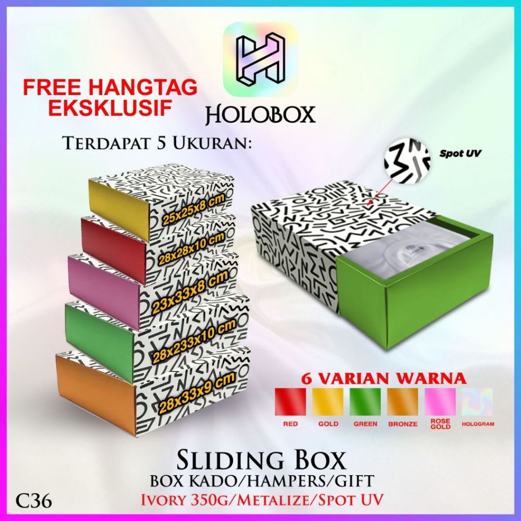

Slide Box Packaging - Kotak Kado Sliding Box Premium - C36