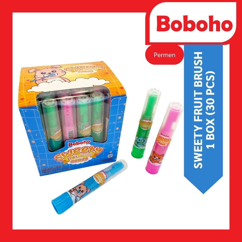 

BOBOHO Sweety Fruit Brush Candy 30pcs | Rasa Jeruk, Stroberi, Apel
