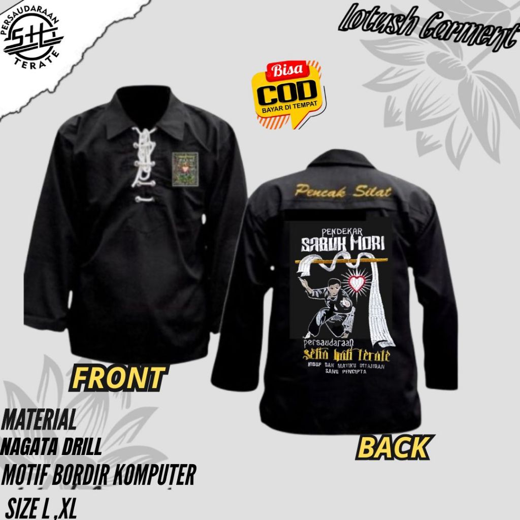 Baju Atasan Sakral Warga Psht -Sakral Atasan Motif Sabuk Mori Full Bordir- Atasan Sakral