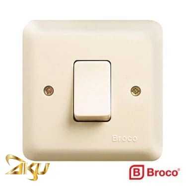 Broco Saklar Single New Gee 6621U 1 Gang 1 Way Cream