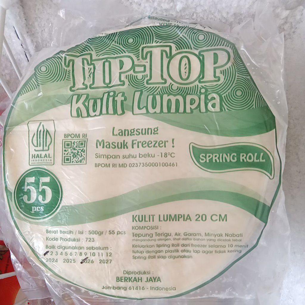 

Tiptop Kulit Lumpia 500gr //Tiptop Kulit Lumpia 20cm