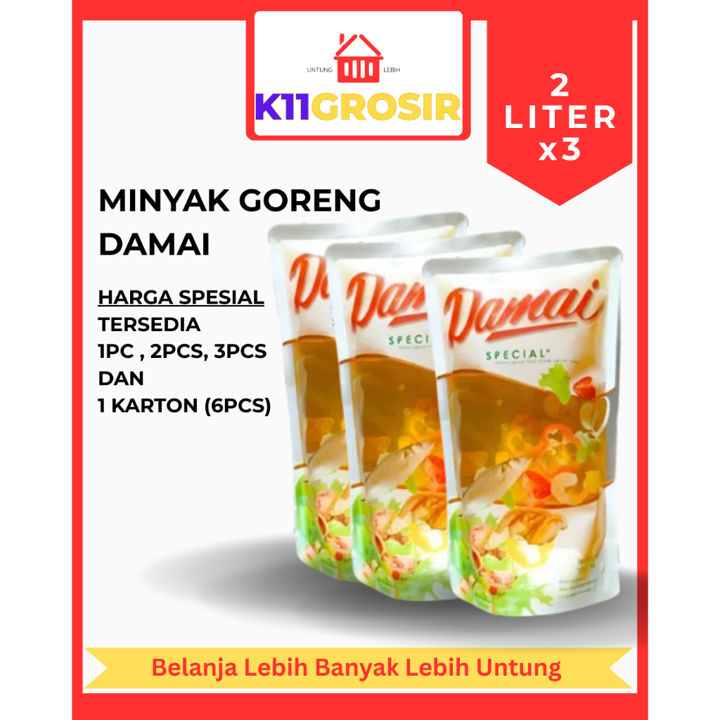 

Minyak Goreng 2 Liter 3PCS Grosir Merk Damai