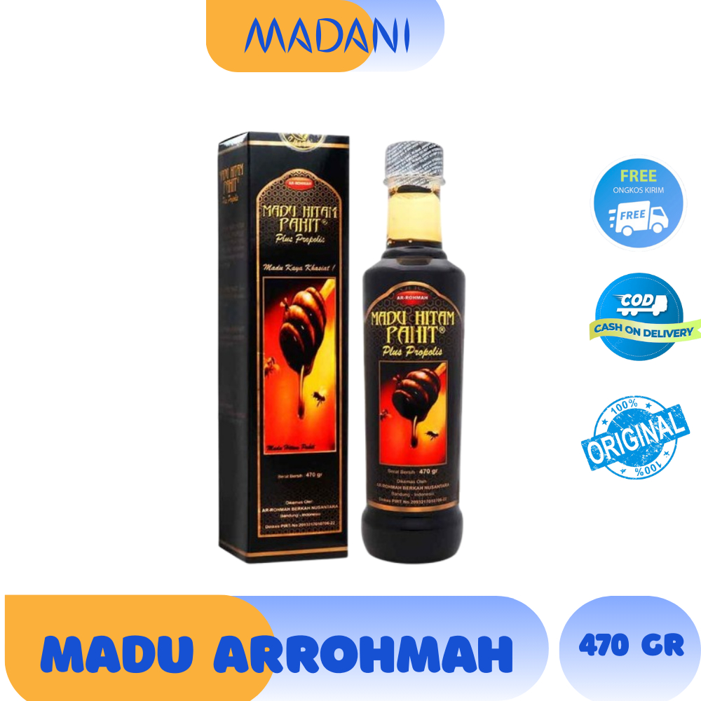 

Madu Hitam Pahit Ar Rohmah Plus Propolis 470gr