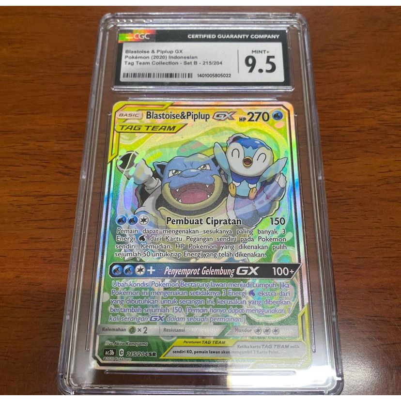Pokemon ID Indonesia SM AC3b Blastoise Piplup GX SR AA CGC 9.5 PSA 10