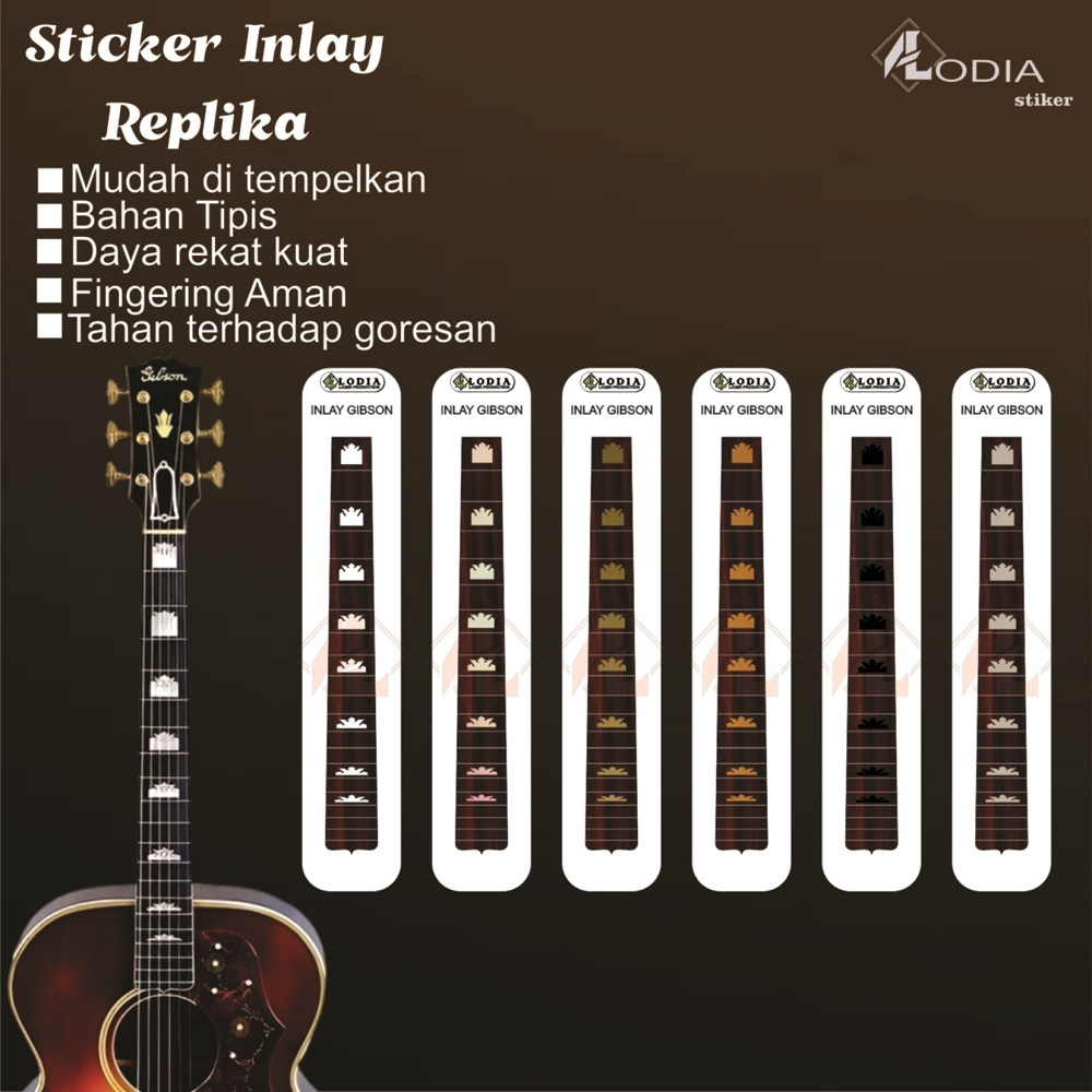 Alodia Stiker Inlay Gitar Gibson Inlay Fret Gitar Gibson STICKER FRETBOARD GIBSON Sticker Guitar