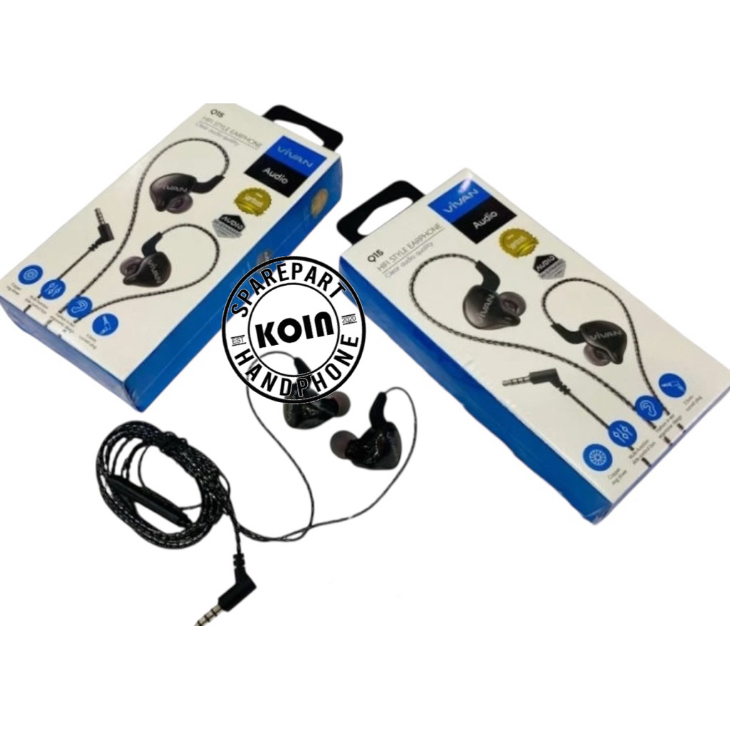 HEADSET VIVAN WIRED Q15 IN EAR SUPER BASS ORIGINAL