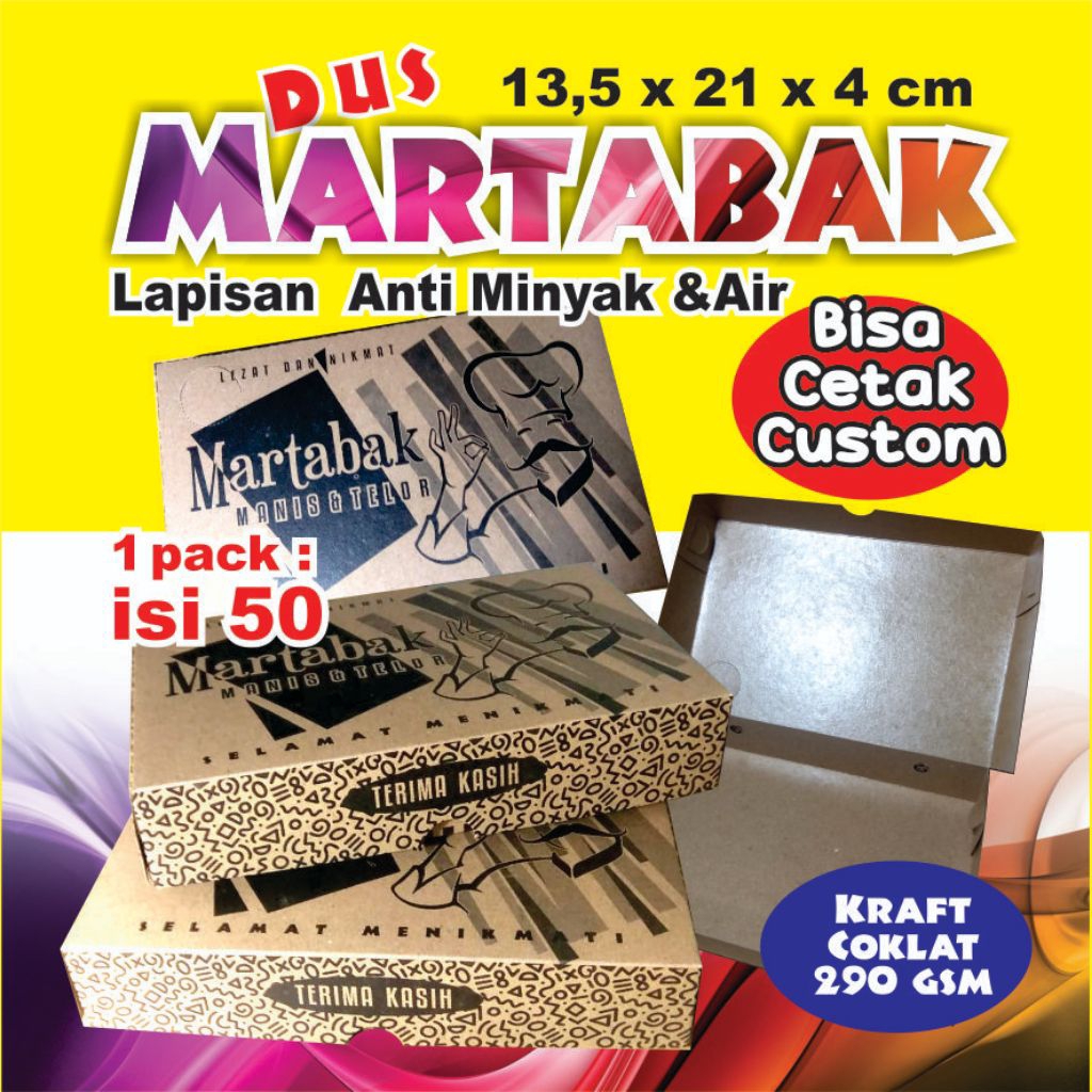 

Dus martabak custom 1 pak isi 50
