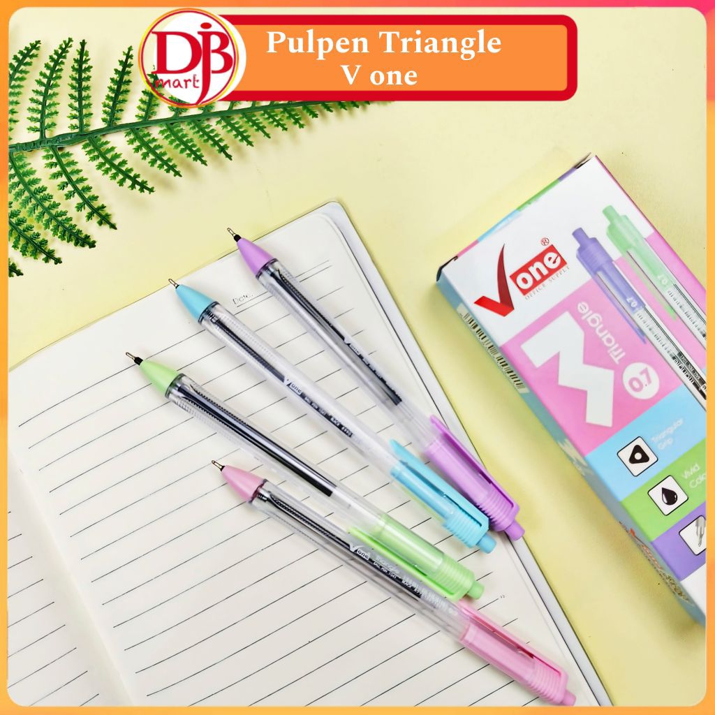 

DJB - Pulpen V-One Triangle 0.7mm | Needle Tip Ball Pen | Pack Isi 12 Pcs – Hitam