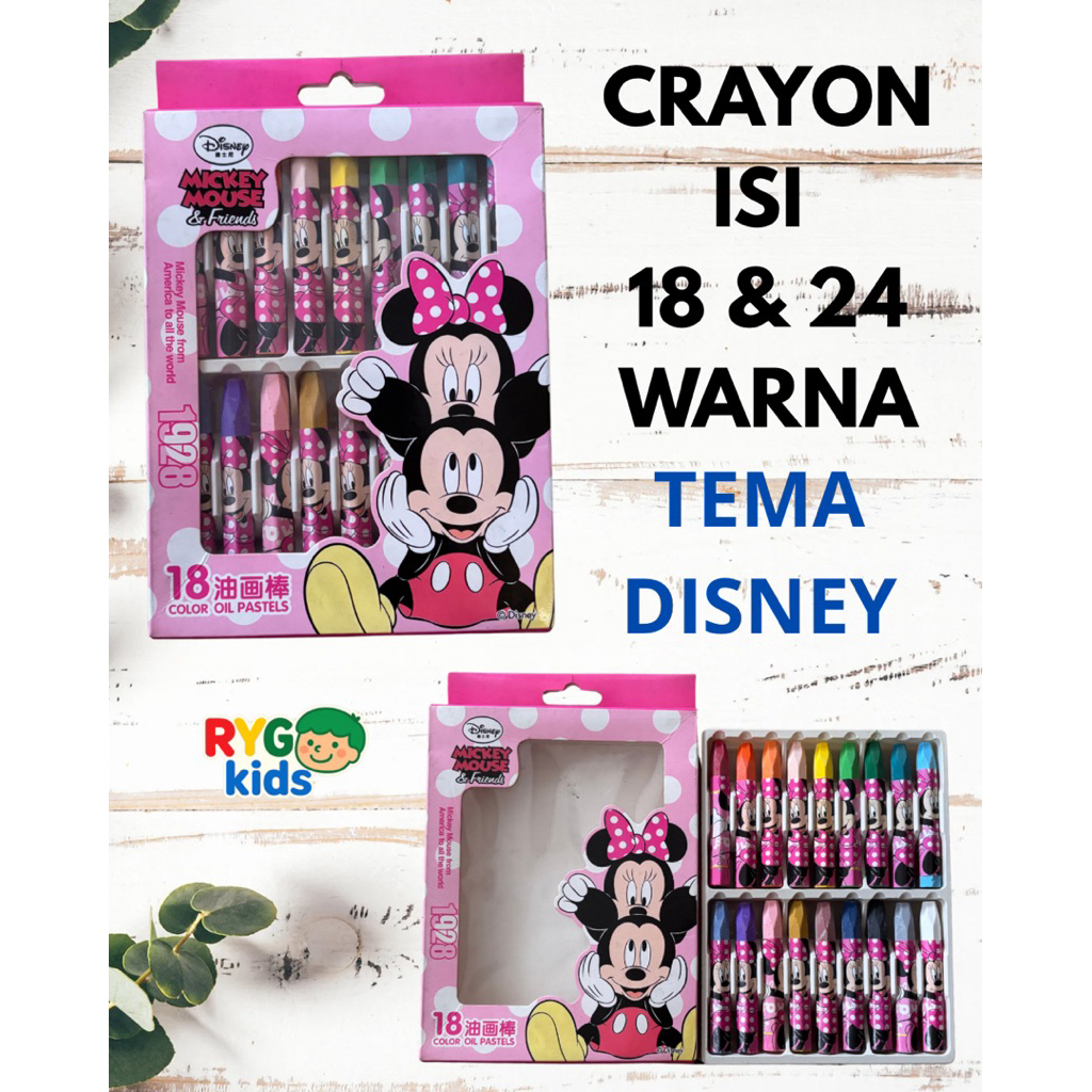 

Crayon Warna Disney isi 18 & 24 – Mickey Minnie Princess - Non Toxic