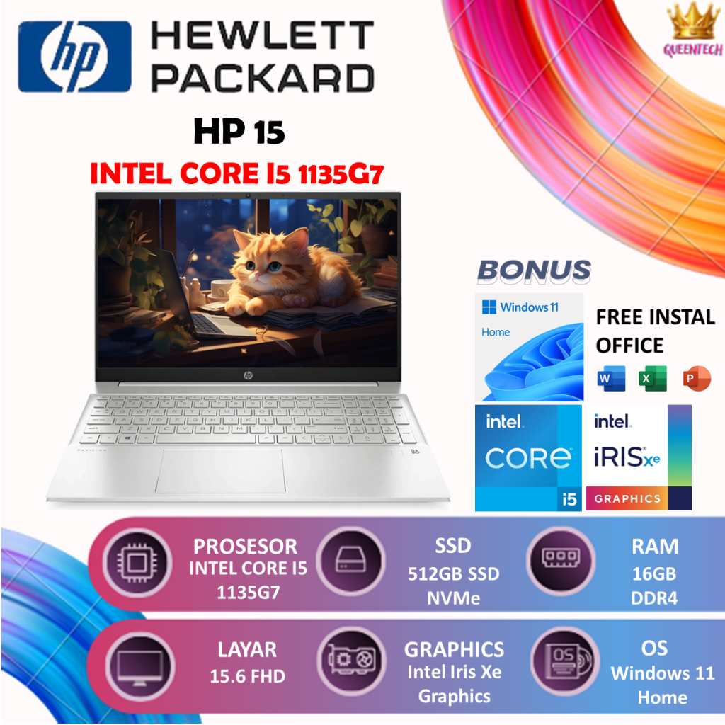 HP 15 Intel Core I5 1135G7 [16GB/512GB] Windows 11 15.6
