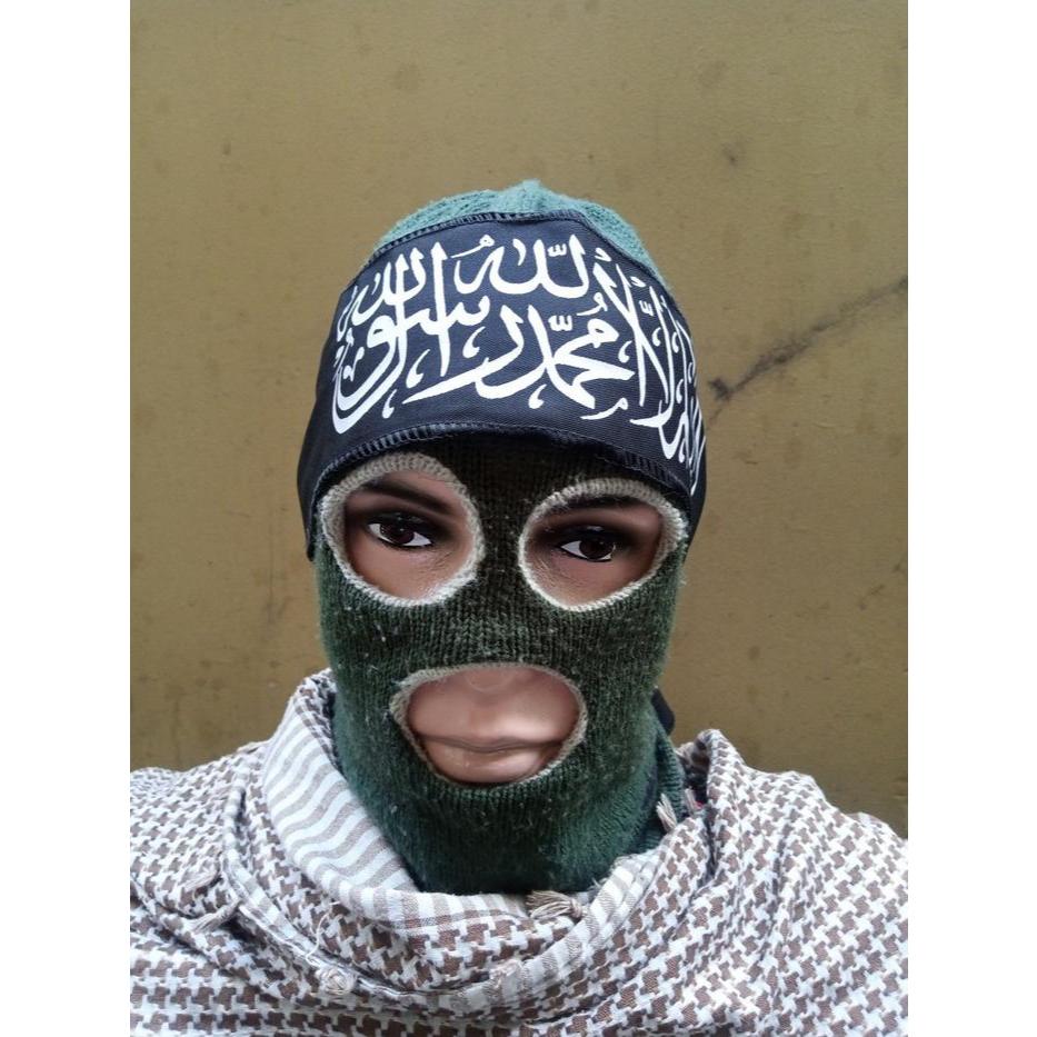 (Tauhid Black) Headband Repro Brigade Izzudin Al-Qassam Palestina & Headband Tauhid Islam