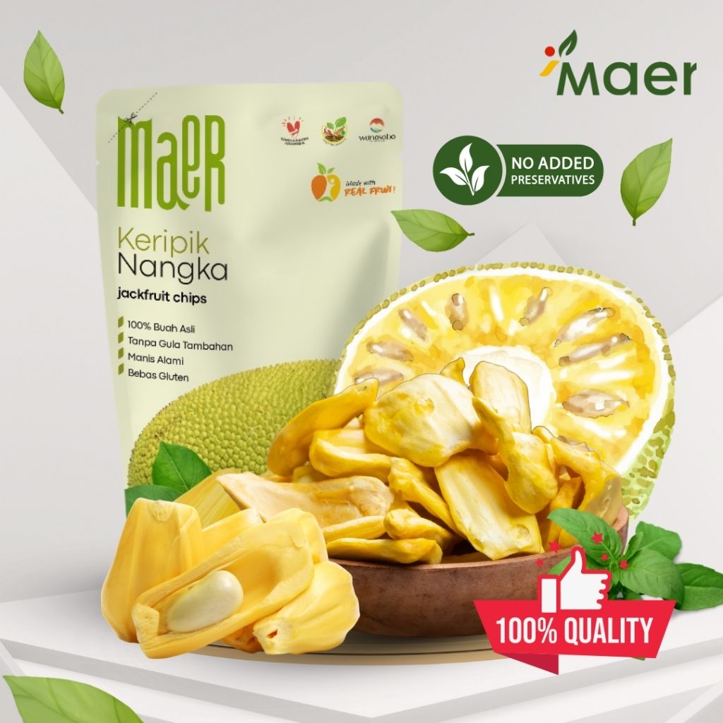 

Maerchips Keripik Buah Alami Tanpa Pengawet 75gr | Nangka Salak Nanas Pisang Pepaya | Snack Sehat Renyah