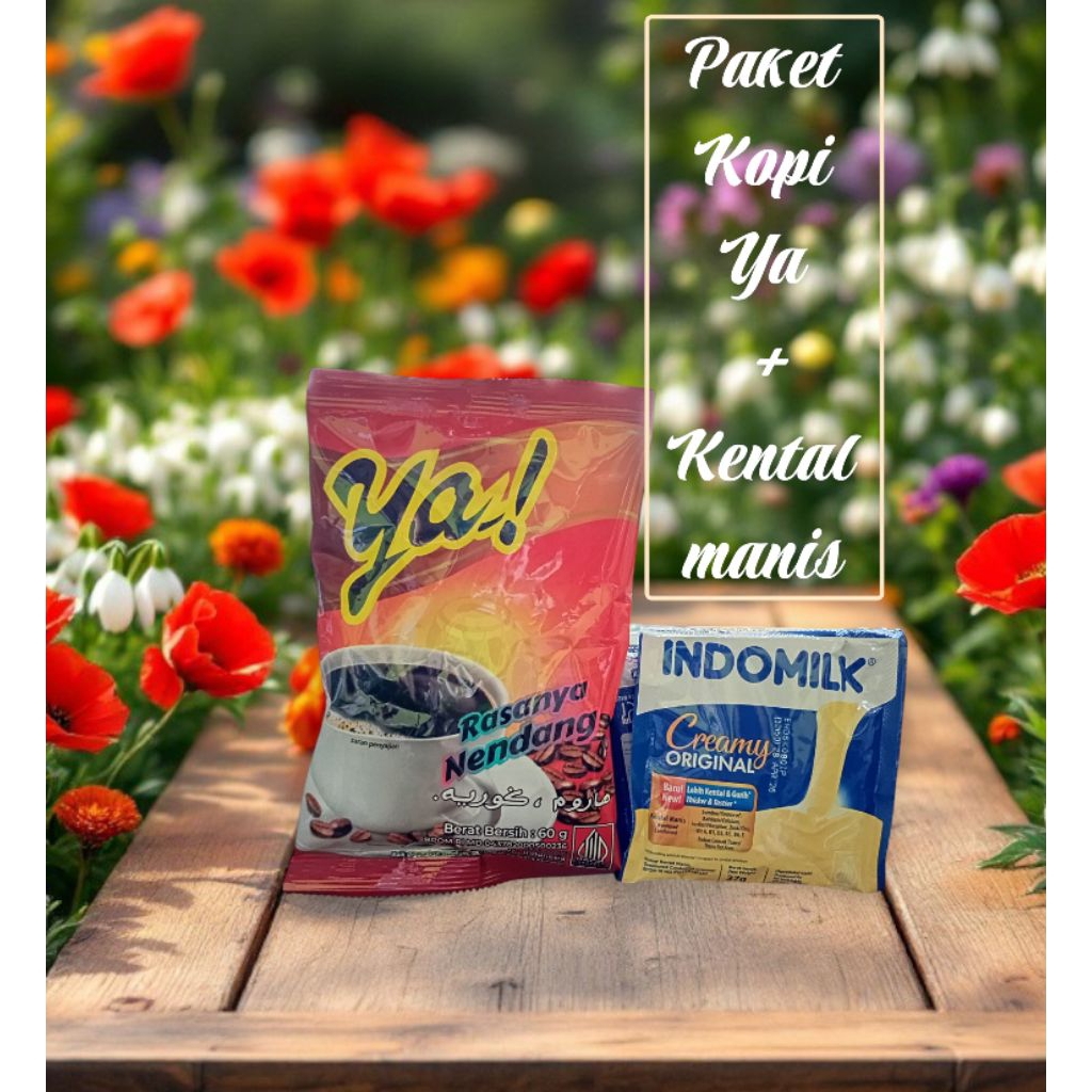 

kopi ya 60gram + susu kental manis Indomilk putih 1 renceng || paket kopi susu kental manis